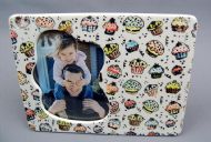 Stamped bisque frame